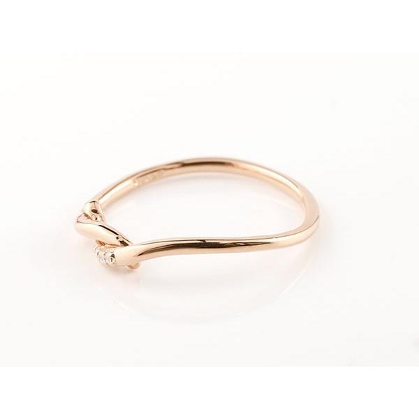 ★指輪★ペアリング 結婚指輪 ペア ピンクゴールドk10 ダイヤモンド スイートペアリィー 結び マリッジリング10金 華奢 ストレート 送料無料 セール SALE