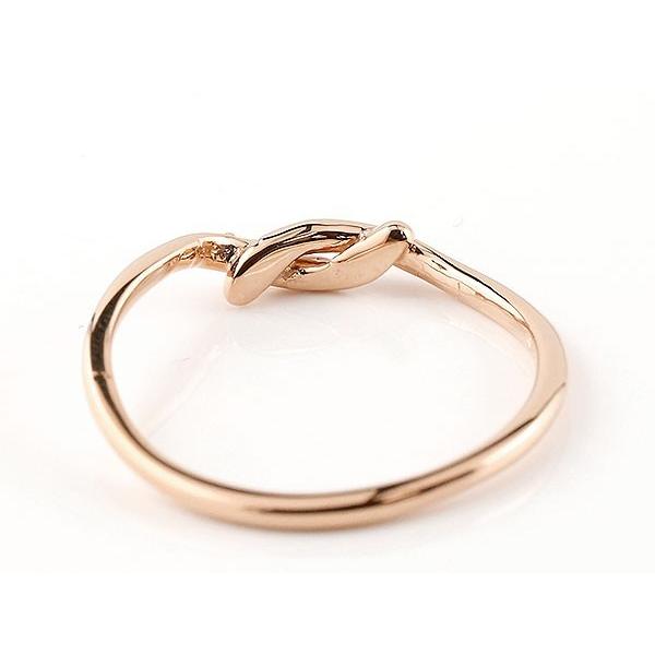 ★指輪★ペアリング 結婚指輪 ペア ピンクゴールドk10 ダイヤモンド スイートペアリィー 結び マリッジリング10金 華奢 ストレート 送料無料 セール SALE