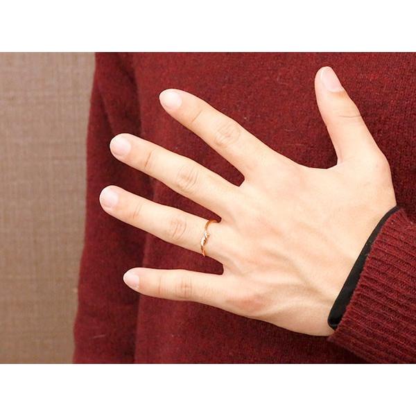 ★指輪★ペアリング 結婚指輪 ペア ピンクゴールドk10 ダイヤモンド スイートペアリィー 結び マリッジリング10金 華奢 ストレート 送料無料 セール SALE