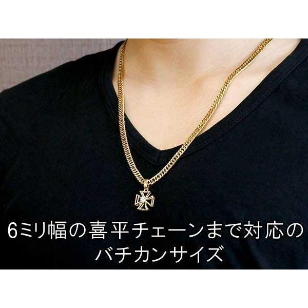 プラチナ ペンダントトップ メンズ 喜平 キヘイ クロス ライトブラウン
