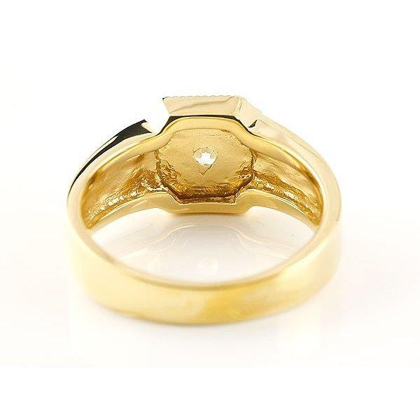 結婚指輪 LGBTQ ペアリング ２本セット 18金 ダイヤモンド 幅広 シンプル印台 メンズ 18k イエローゴールドk18 男性用 送料無料 セール SALE｜atrusyume｜02