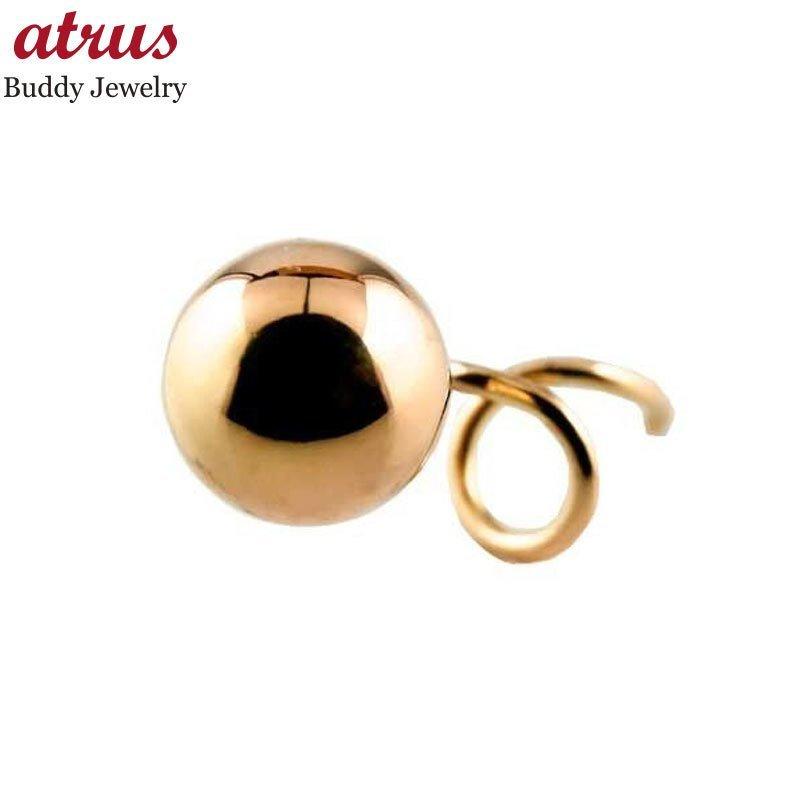 K18 2ホール片耳用　ピアス（キャッチなし） 18金 ピアス ピアス メンズ 片耳ピアス キャッチのいらないピアス 丸玉