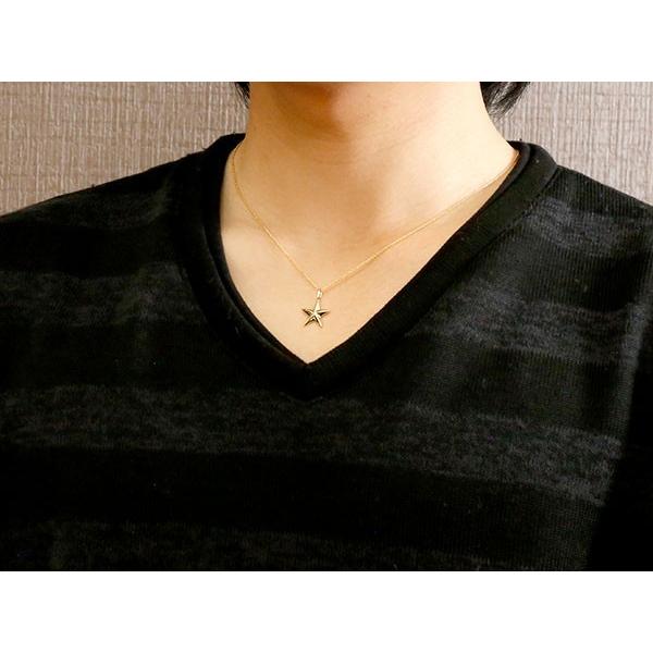 ネックレス トップ メンズ イエローゴールドK10 星 ペンダント