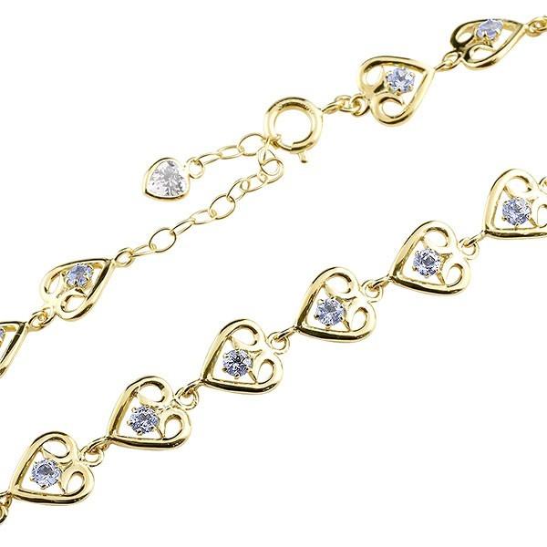 ブレスレット フルエタニティ エタニティ イエローゴールドk18 タンザナイト オープンハート ハート 12月誕生石 ブレス k18 18金 フルエタ 送料無料 人気
