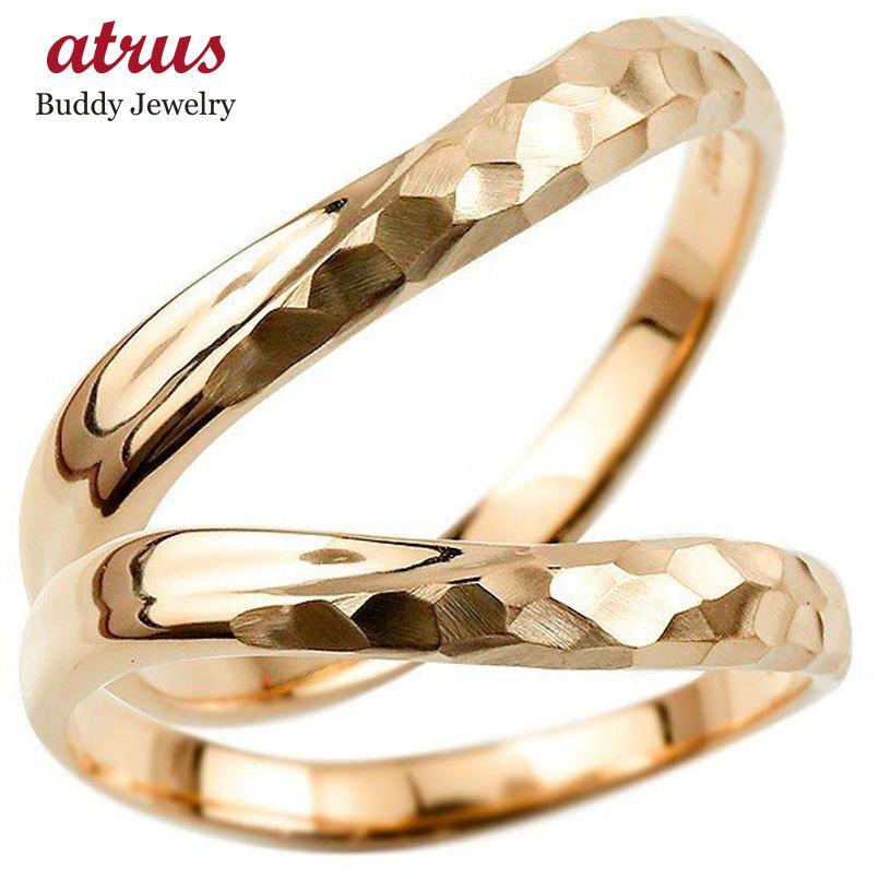 特価イラスト 18金 リング ペア 結婚指輪 ピンクゴールドk18 マリッジ 結婚式 槌目 槌打ち ロック仕上げ K18 緩やかなv字 プレゼント 女性 送料無料 低価格 Pn Pasirpengaraian Go Id