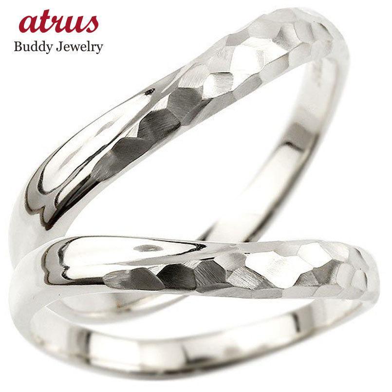 ペアリング ペア 結婚指輪 ホワイトゴールドk10 マリッジリング 結婚式 槌目 槌打ち ロック仕上げ k10 10金 地金 緩やかなV字 送料無料 人気 セール SALE