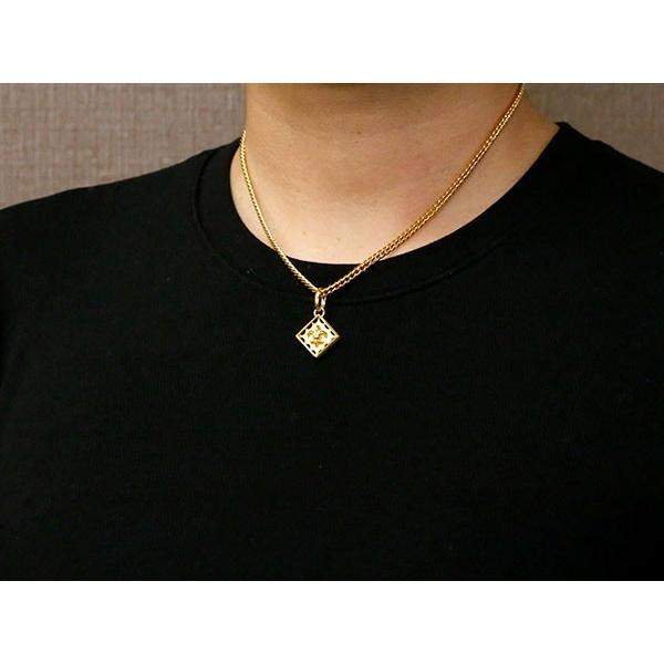 ネックレス メンズ 喜平 トップ イエローゴールドk10 ユリの紋章 10金