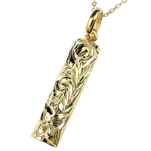 ハワイアンジュエリー ネックレス トップ イエローゴールドk18 18k スクロール プルメリア ペンダント 18金 チェーン レディース 女性 送料無料 セール SALE
