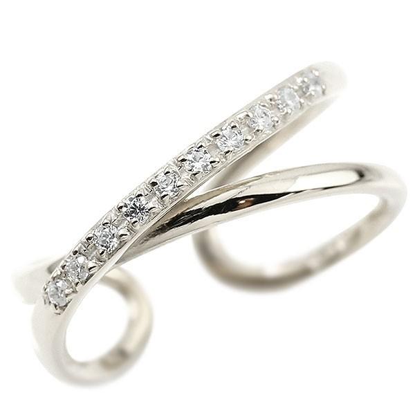 世界的に メンズ 指輪 婚約指輪 ピンキーリング ホワイトゴールドk10 キュービックジルコニア エンゲージリング 2連リング フリーサイズリング フリスタ 10金 人気 指輪