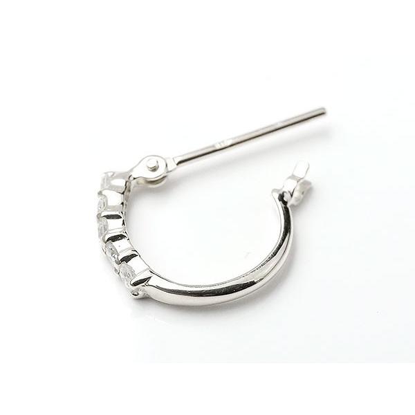 フープピアス　片耳　pt900 ダイヤ ピアス レディース フープピアス ダイヤモンド プラチナ ダイヤモンド