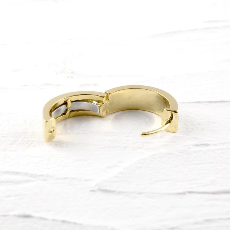 18金 片耳ピアス ダイヤモンド フープピアス 中折れ式ピアス メンズ