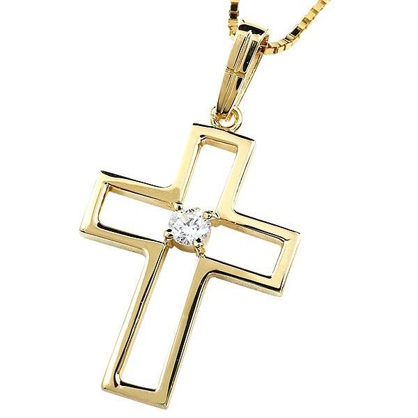 全品送料無料 18金 18k メンズ クロス ネックレス イエローゴールドk18 ペンダント トップ キュービックジルコニア 一粒 チェーン 十字架 透かし つや消し マット仕上げ 通販限定 Www Skylanceronline Com