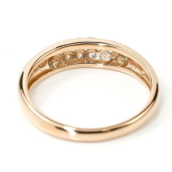 18金 リング ダイヤモンド パヴェ メンズ ゴールド 18k ピンクゴールドk18 太め 指輪 ピンキーリング 普段使い シンプル おしゃれ_2