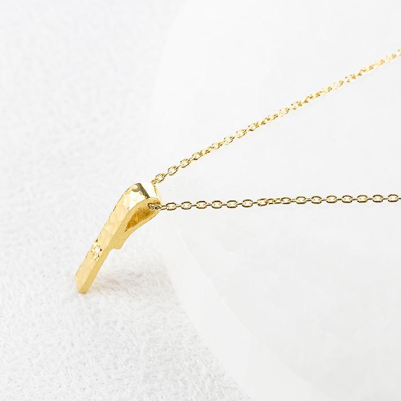 純金 ネックレス 24金 トップ レディース バー ダイヤモンド ゴールド 槌目 槌打ち ロック仕上げ 24K k24 シンプル_4