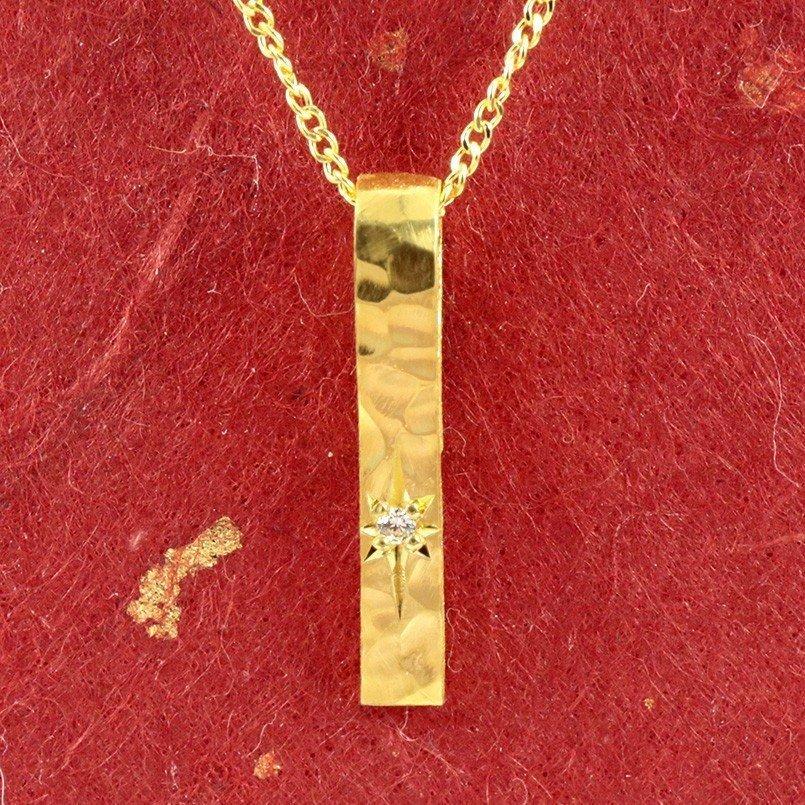 24金 ネックレス トップ メンズ 純金 送料無料 ネックレス ペンダント バー キュービックジルコニア ゴールド 槌目 メンズアクセサリー 槌打ち ロック仕上げ 24k K24 スクリューチェーン シンプル 送料無料 人気 nm ジュエリー工房アトラス夢 アウトレット安い の