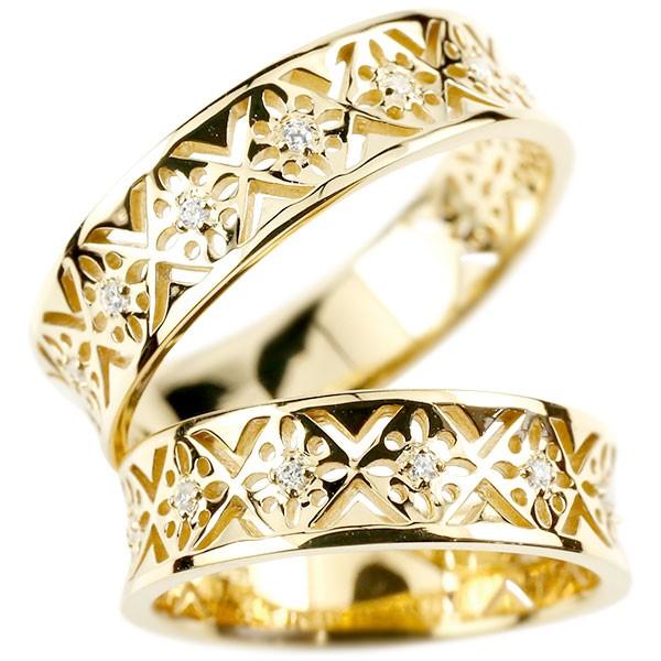 安い購入 指輪 ダイヤ エンゲージ ダイヤモンド イエローゴールドk18 ペア メンズ リング 18金 ダイヤモンドペアリング 端正な透かし文様が美しい 幅広 カップル 宝石 マリッジ 結婚指輪 透かし メンズアクセサリー Oyostate Gov Ng