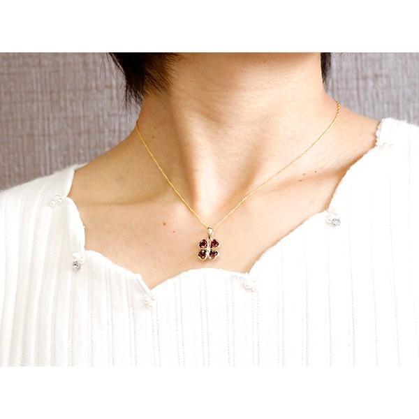 ネックレス ダイヤモンド 18金 トップ レディース クローバー 選べる天然石 ゴールド 18k ペンダントトップ チェーン 人気 宝石_2