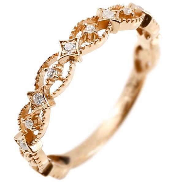 ツツミ K10 PG ダイヤ リボンデザインリング 11号 K10ピンクゴールド