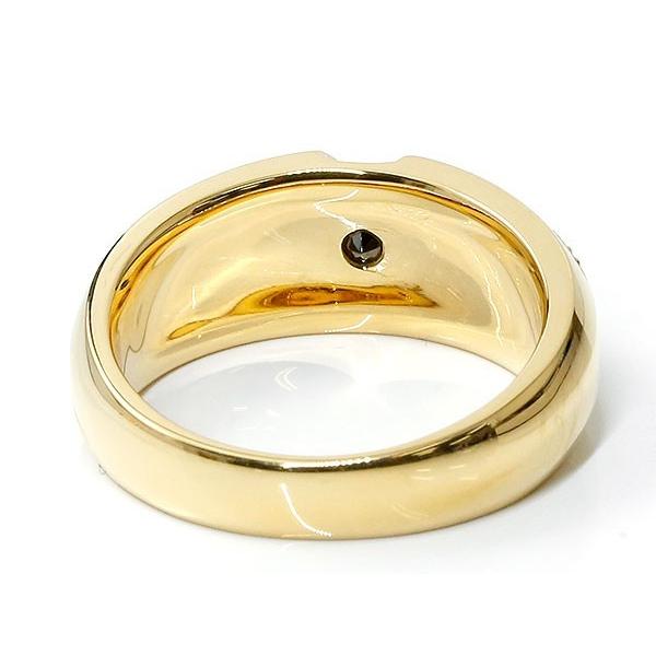 ほぼ未使用 メンズ リング ブラックダイヤモンド イエローゴールドk18 幅広 指輪 リング ブラックダイヤ 一粒 大粒 18金 男性用 送料無料 【WSO4374685885】(152900円)