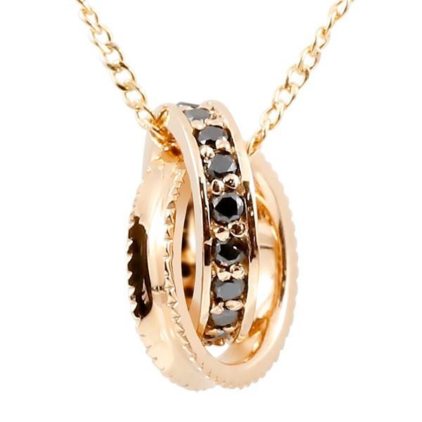 ネックレス トップ メンズ ブラックダイヤモンド ピンクゴールドk10 ダイヤリングネックレス トップ ミル打ち エタニティー チェーン 10金 人気 セール SALE