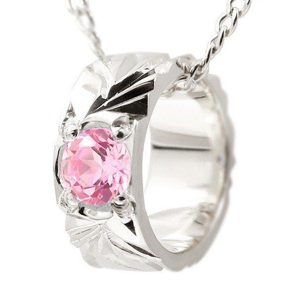 セール 18金 18k ハワイアンジュエリー ネックレス トップ メンズ ネックレス トップ ピンクサファイア ベビーリング ホワイトゴールドk18 チェーン シンプル 送料無料 無料長期保証 Www Skylanceronline Com