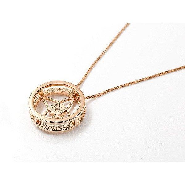 送料込+ネックレス　メンズ キュービックジルコニア ピンクゴールドk18 四芒星形 ミル打ち ペンダント 18金 男性 人気 コントラッド 東京 送料無料 セール SALE