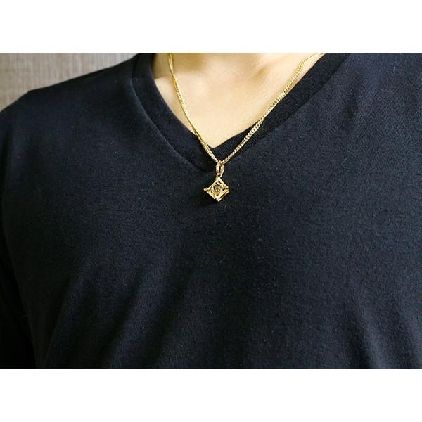 喜平 トップ 18金 ネックレス ダイヤモンド メンズ ブラウン 1.0ct