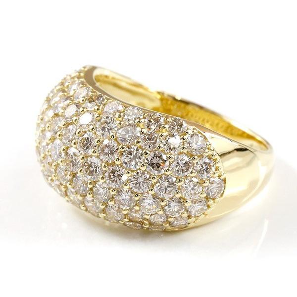 パヴェ 婚約指輪 ダイヤ リング ダイヤモンド 3ct イエローゴールドk18 