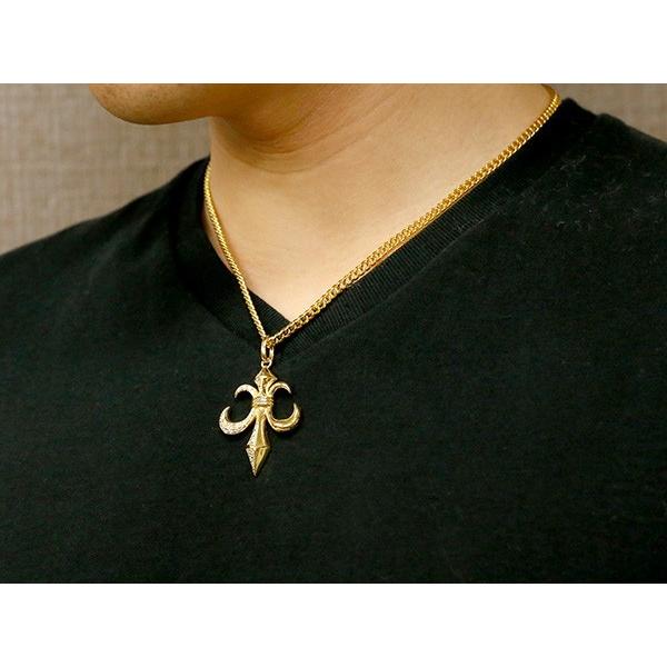 喜平 トップ 18金 ネックレス ダイヤモンド メンズ ユリの紋章