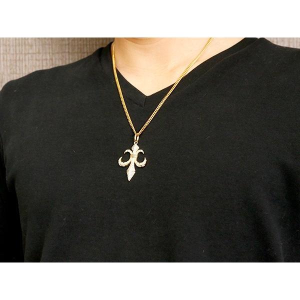 喜平 トップ 18金 ネックレス ダイヤモンド メンズ ユリの紋章