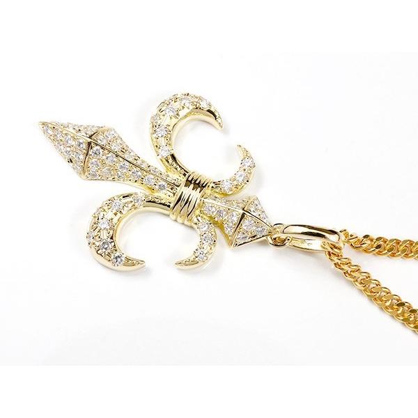 K18ダイヤモンドペンダントトップ百合の紋章　品質保証書付き定価23万円4.3g 喜平 トップ 18金 ネックレス ダイヤモンド メンズ ユリの紋章