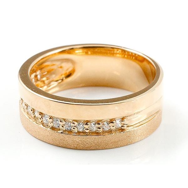 販売を販売 婚約指輪 ダイヤ リング ピンクゴールドk10 ダイヤモンド エンゲージリング指輪 幅広 つや消し ピンキーリング 10金 宝石 レディース 送料無料 セール SALE