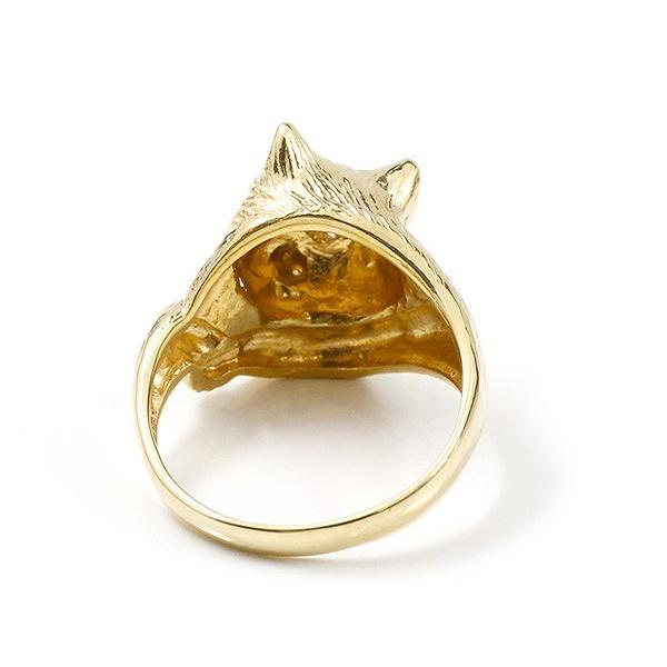 当日配達 リング ダイヤモンド 猫 イエローゴールドk18 エンゲージリング 幅広 指輪 ピンキーリング 婚約指輪 ダイヤ 18金 ねこ ネコ 送料無料 セール SALE