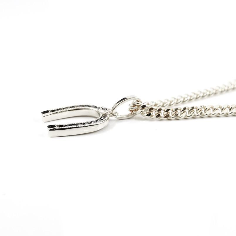 プラチナ ペンダントトップ メンズ 喜平用 ブラックダイヤモンド 馬蹄