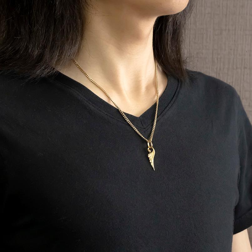 ジュエリー工房アトラス 18金 フェザー ネックレス ダイヤモンド