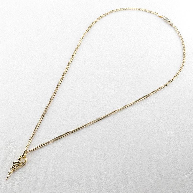 ジュエリー工房アトラス 18金 フェザー ネックレス ダイヤモンド 