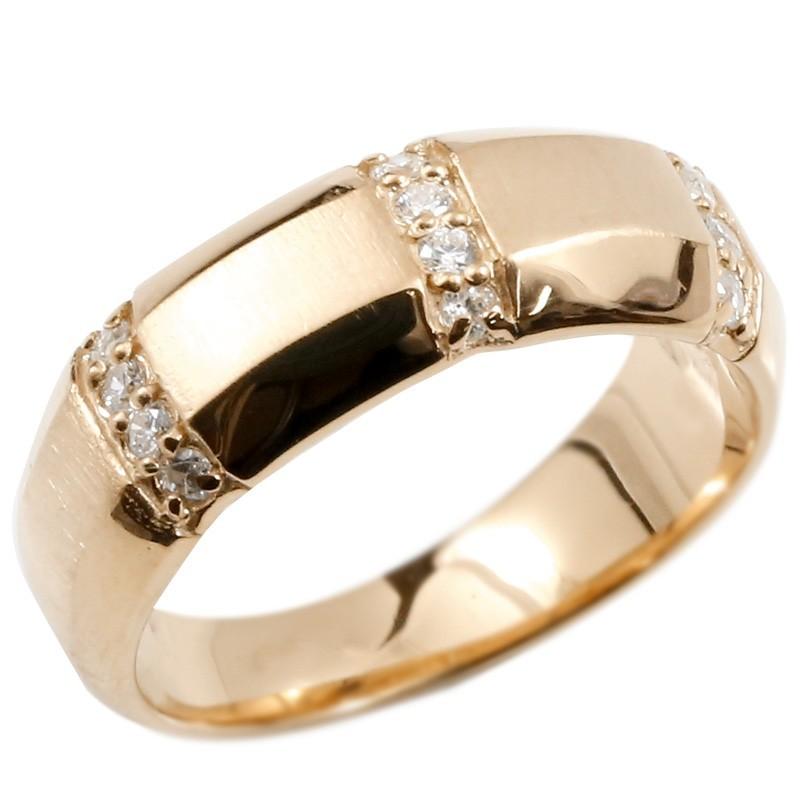 人気のファッションブランド リング 婚約指輪 キュービックジルコニアリング ボリューム感存在感ともに抜群 ピンクゴールドk18 送料無料 レディース 宝石 18金 ピンキーリング サテン仕上げ 幅広 指輪 エンゲージリング キュービックジルコニア レディース