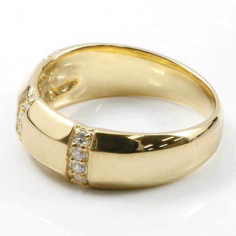 結婚指輪 ペアリング ペア イエローゴールドk10 キュービックジルコニア ブラックキュービック 指輪 幅広 つや消し 10金 マリッジリング送料無料 人気｜atrusyume｜02