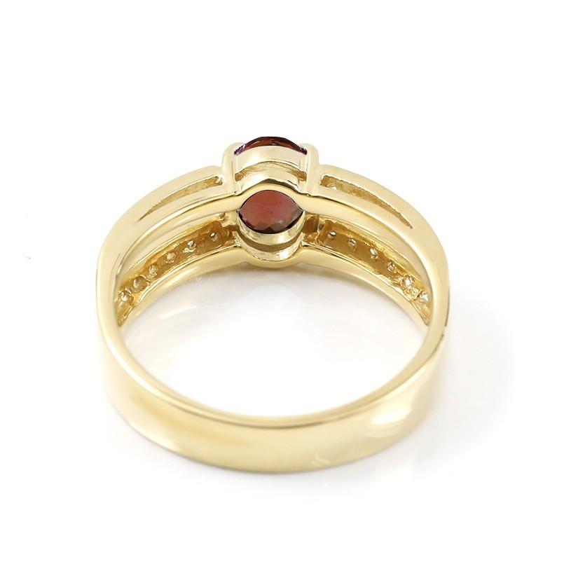 【正規販売店】 リング ダイヤモンド ガーネット イエローゴールドk18 婚約指輪 ダイヤ ピンキーリング指輪 幅広 エンゲージリング 18金 レディース 送料無料 セール SALE 【NAN1765605170】(61710円)