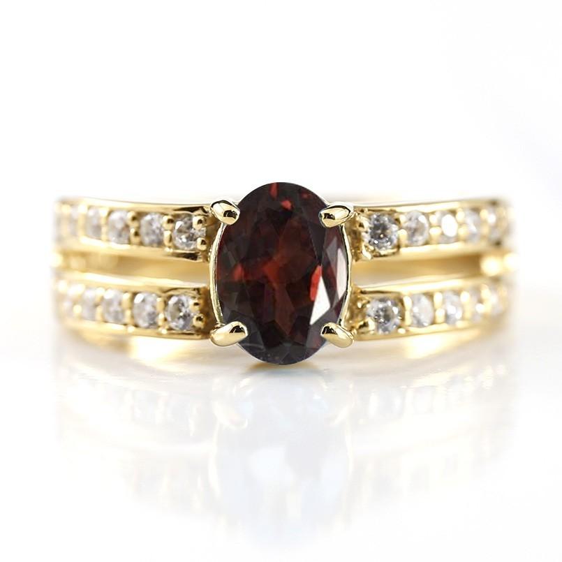 【正規販売店】 リング ダイヤモンド ガーネット イエローゴールドk18 婚約指輪 ダイヤ ピンキーリング指輪 幅広 エンゲージリング 18金 レディース 送料無料 セール SALE 【NAN1765605170】(61710円)