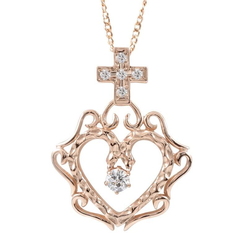 新品即決 18金 ネックレス ダイヤモンド ピンクゴールドk18 猪目 オープンハート クロス ネックレス トップ ペンダント チェーン 十字架 ハート ダイヤ いのめ 送料無料 dg ジュエリー工房アトラス夢 通販 Yahoo ショッピング 日本全国送料無料 Demo