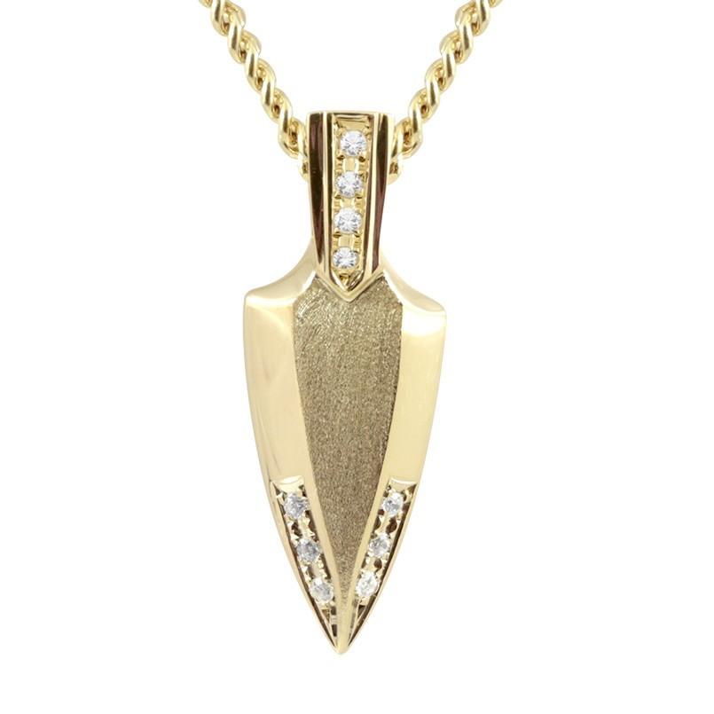 ネックレス トップ メンズ 喜平 ダイヤモンド イエローゴールドk10 やじり アローヘッド 10金 ダイヤ キヘイチェーン つや消し 矢じり 送料無料 セール SALE