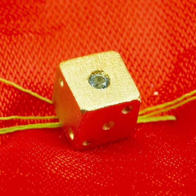 24金　サイコロ 24金 ネックレス 純金 サイコロ 選べる天然石 ゴールド 24K 賽子