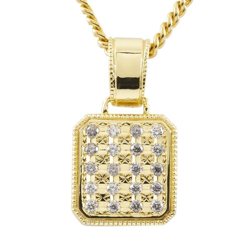 ネックレス ダイヤモンド トップ メンズ 喜平 イエローゴールドK10 ペンダント キヘイ 10金 ダイヤ 0.5ct 男性 シンプル ミル打ち 送料無料 セール SALE
