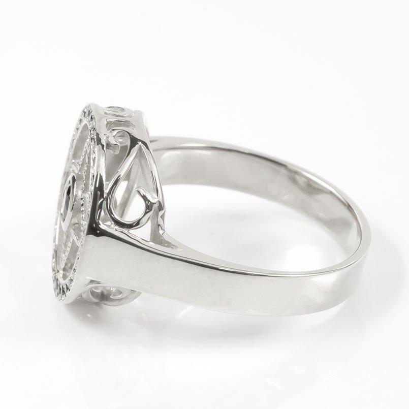 メンズ プラチナリング ブラックキュービックジルコニア 四芒星 指輪 pt900 ピンキーリング リング 男性用 コントラッド 東京