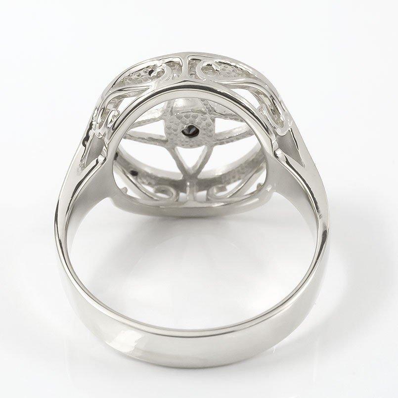 メンズ プラチナリング ブラックキュービックジルコニア 四芒星 指輪 pt900 ピンキーリング リング 男性用 コントラッド 東京