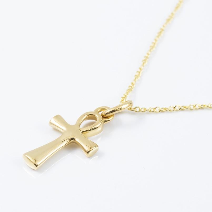 ネックレス イエローゴールドk18 アンク クロス ペンダントトップ 18金