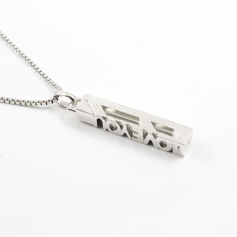 受賞店舗 ネックレス トップ メンズ ホワイトゴールドk10 バーネックレス トップ I Love You 側面 メッセージ ペンダント トップ 10金 男性用 スティック 送料無料 魅了 Karmagazine Net