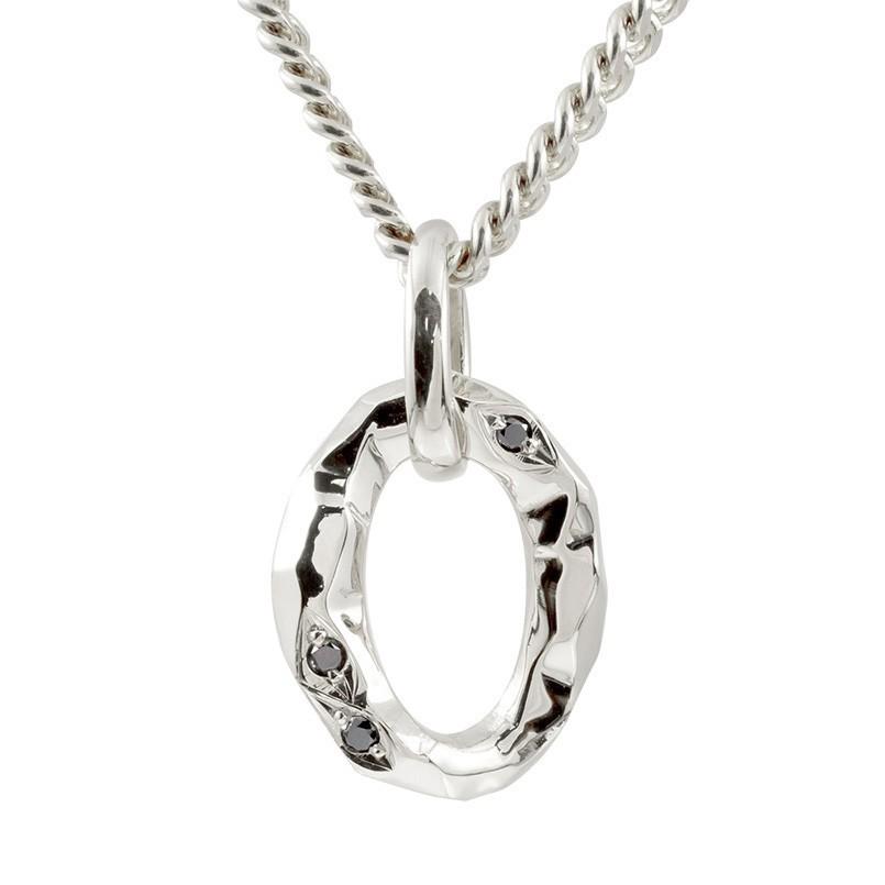 ネックレス メンズ 喜平 ブラックダイヤモンド シルバー925 ゼロ 0 無 ペンダント sv925 ブラックダイヤ 男性 キヘイチェーン 数字 送料無料 セール SALE