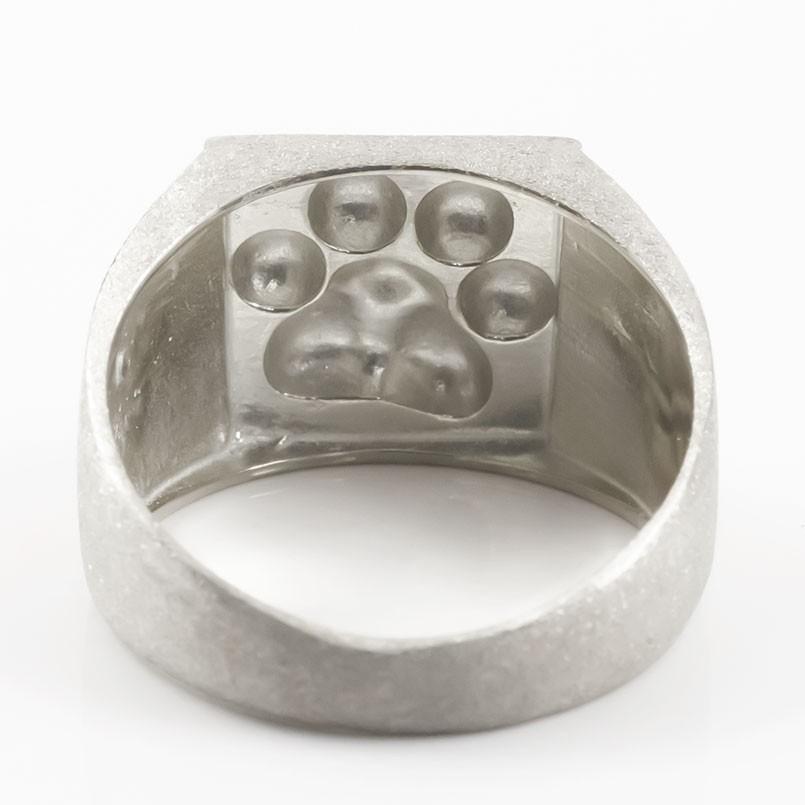プラチナ リング メンズ 猫 肉球 印台 指輪 幅広 pt900 地金 ピンキー